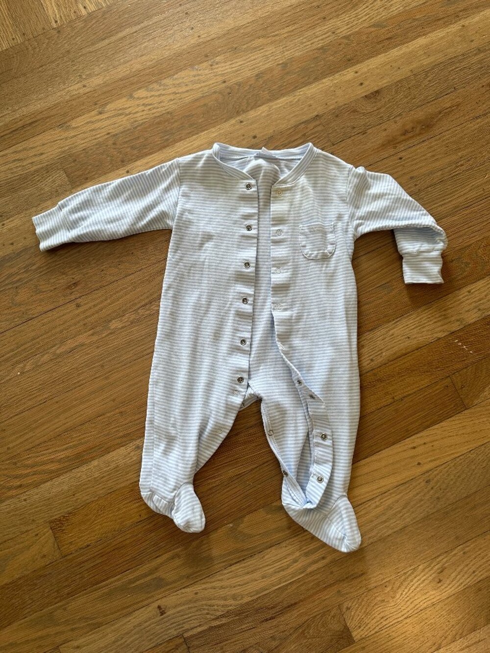 Kissy Kissy Blue White Stripe Footed Sleeper Footie 6-9M Boys